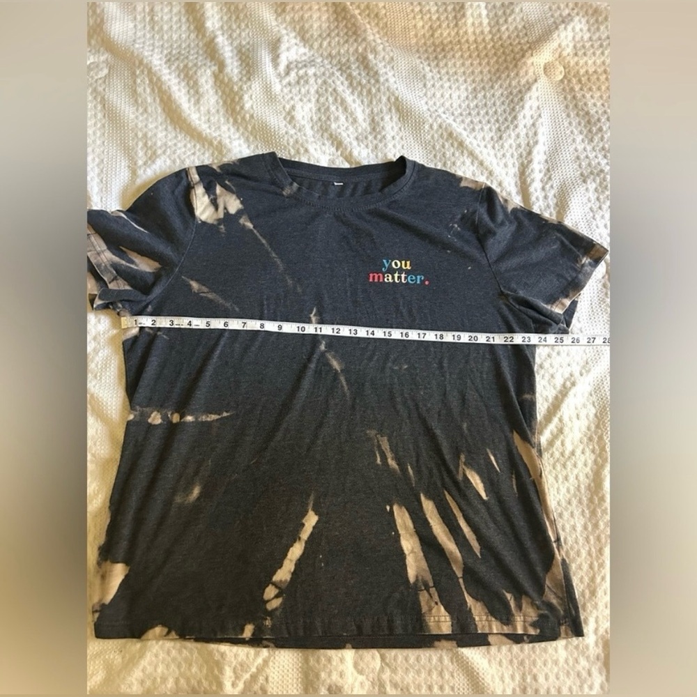 Bleach Dyed “You Matter” Graphic T-Shirt | Size 2XL | One of a Kind - Picture 7 of 9
